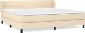 vidaXL Κρεβάτι Boxspring με Στρώμα Κρεμ 200x200 εκ. Υφασμάτινο