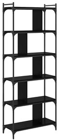 vidaXL Βιβλιοθήκη Μαύρη δρυς 76 x 32 x 192 εκ. Επεξεργασμένο ξύλο
