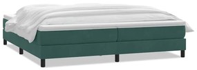 Κρεβάτι Boxspring με Στρώμα Σκούρο Πράσινο 180x210εκ. Βελούδινο - Πράσινο