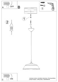 Κρεμαστό φωτιστικό FRIKA μαύρο,χάλυβας,Ε27 1x15W LED