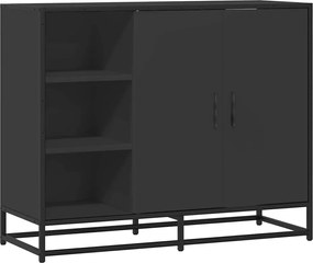 vidaXL Συρταριέρα Μαύρη 92x35x76 εκ. από Επεξεργασμένο Ξύλο
