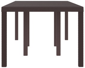 vidaXL Τραπέζι Κήπου Καφέ 200x100x73 εκ. Πολυ Ράτταν