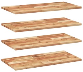 vidaXL Ράφια Κρεμαστά 4 Τεμ. 60x40x2 εκ. Φινίρισμα Λαδιού Μασίφ Ακακία
