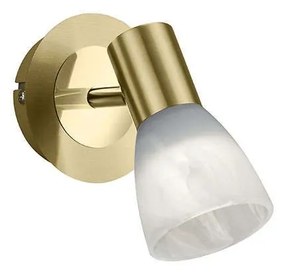Φωτιστικό Τοίχου-Σποτ Led Levisto 400Lm 10x19cm Brass Mat 871010108 Trio Lighting Metal, Glass