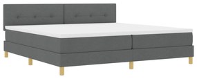 vidaXL Kρεβάτι Box Spring με Στρώμα Σκοτεινό Γκρι 200x200 εκ Ύφασμα