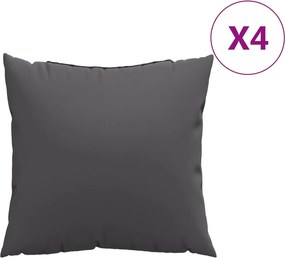 vidaXL Μαξιλάρια Καναπέ 4 τεμ. Ανθρακί 50x50 εκ. Υφασμάτινα