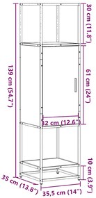 Highboard καφέ δρυς Κατασκευασμένο ξύλο και μέταλλο - καφέ δρυς
