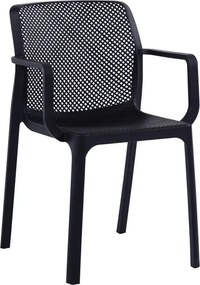 DORIAN Πολυθρόνα Κήπου Βεράντας PP-UV Μαύρο   6τμχ