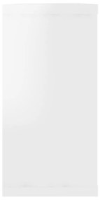 Ράφια Κύβοι Τοίχου 2 τεμ. Γυαλ. Λευκό 100x15x30 εκ. Μοριοσανίδα - Λευκό