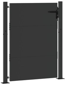vidaXL Πύλη Κήπου Μαύρο 105 x 150 cm Ατσάλι με Επικάλυψη Πούδρας