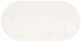 vidaXL Επιφάνεια Τραπεζιού Οβάλ Λευκή 110x55x2,5 εκ. Μασίφ Ξύλο Πεύκου