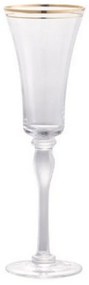 Ποτήρι Σαμπάνιας Rim 76755 7,5x7,5x25cm Clear-Gold Artekko Glass