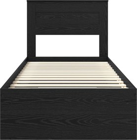 vidaXL Σκελετός Κρεβατιού Μαύρη Δρυς 100 x 200 cm Επεξεργασμένο Ξύλο