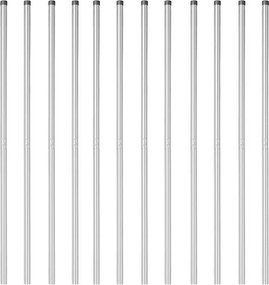 vidaXL Στύλος Περιφράξεων 12 pcs Ασημί Ατσάλι με Επικάλυψη Πούδρας