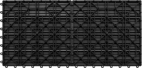 vidaXL Πλάκα Κατασκευής 6 pcs Μαύρο 60 x 30 cm WPC
