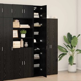 vidaXL Λεπτός Ντουλάπι Αποθήκευσης Μαύρη δρυς 30 x 42.5 x 225 εκ