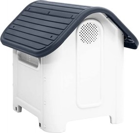 vidaXL Σπιτάκι Σκύλου Γκρι 59 x 75 x 66 εκ. από Πολυπροπυλένιο