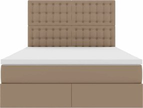 vidaXL Κρεβάτι Αποθήκης Καπουτσίνο 140 x 200 cm Τεχνητό Δέρμα