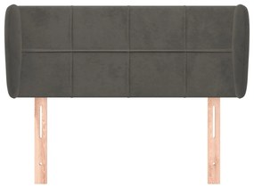 Κεφαλάρι με Πτερύγια Σκούρο Γκρι 93x23x78/88 εκ. Βελούδινο 3117181