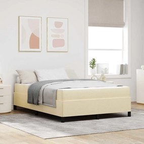 vidaXL Κρεβάτι με ελατήρια Κρεμ 140 x 200 cm ύφασμα