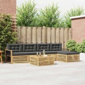 vidaXL Σειρά Καναπέ Εξωτερικού 7 pcs Άσπρο και Ανθρακί Πολυεστέρας