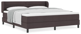 vidaXL Κρεβάτι Box Spring με Στρώμα Σκούρο Καφέ 180x200 εκ. Ύφασμα
