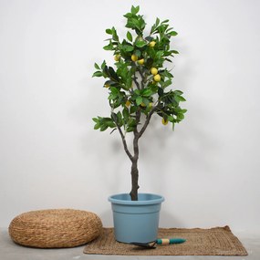 Γλάστρα 15Lt (Φ35x26) Viomes Cylindro 983 Γαλάζιο