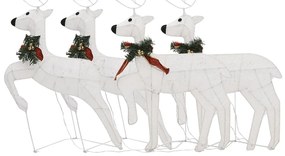 vidaXL Χριστουγεννιάτικοι Τάρανδοι 4 τεμ. με 80 LED Λευκοί
