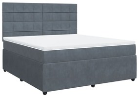 ΚΡΕΒΑΤΙ BOXSPRING ΜΕ ΣΤΡΩΜΑ ΣΚΟΥΡΟ ΓΚΡΙ 180X200 ΕΚ. ΒΕΛΟΥΔΙΝΟ 3292407