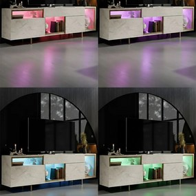 Έπιπλο Τηλεόρασης Τραβερτίνη / Χρυσό IFLES 180x32x55
