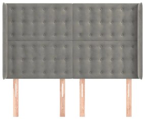 vidaXL Κεφαλάρι με Πτερύγια Ανοιχτό Γκρι 147x16x118/128 εκ. Βελούδινο