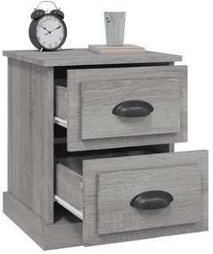 vidaXL Κομοδίνα 2 τεμ. Γκρι Sonoma 39x39x47,5 εκ. Επεξεργασμένο Ξύλο
