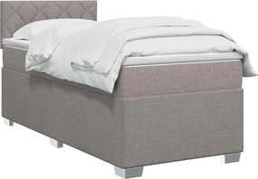 vidaXL Κρεβάτι box spring με στρώμα Taupe 80 x 200 cm Ύφασμα