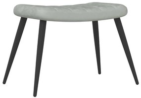 vidaXL Πολυθρόνα Relax Ανοιχτό Γκρι Βελούδινη με Σκαμπό