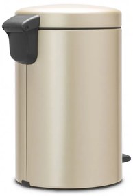 Κάδος με πεντάλ Brabantia NewIcon 1003201, 12 l, Ομαλό κλείσιμο, Αντιολισθητική βάση, Μεταλλικό χρυσό