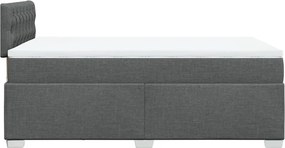 vidaXL Κρεβάτι Boxspring με Στρώμα Σκούρο Γκρι 120x200 εκ. Υφασμάτινο