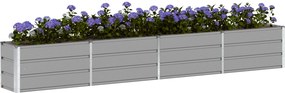 vidaXL Γλάστρα Ανοιχτό γκρι 320 x 40 x 45 cm Ατσάλι