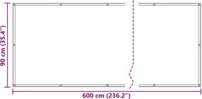 vidaXL Οθόνη Μπαλκονιού Μπορντό 90 x 600 cm