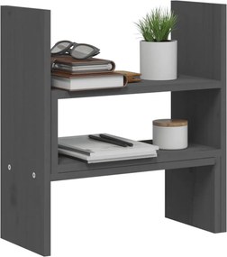 vidaXL Βάση Οθόνης Γκρι (39-72)x17x43 εκ. από Μασίφ Ξύλο Πεύκου