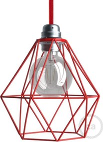 Μεταλλικό Πλαίσιο Διαμάντι Ε27 Κόκκινο