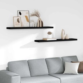 vidaXL Ράφια Τοίχου 2 τεμ. Μαύρα 120x23,5x3,8 εκ. MDF
