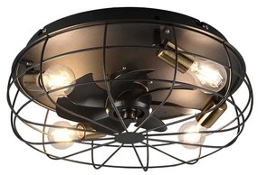 Ανεμιστήρας Οροφής RL Lighting Trondheim R61095032 Μαύρο Ματ με Φως