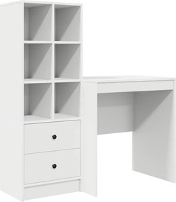 vidaXL Γραφείο με συρτάρι 2 pcs Λευκό