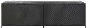 vidaXL Κουτί Αποθήκευσης Κήπου Μαύρο 200x50x60 εκ. από Συνθετικό Ρατάν