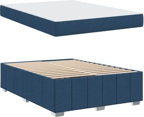 vidaXL Σκελετός Κρεβατιού με στρώμα Μπλε 160 x 200 cm ύφασμα