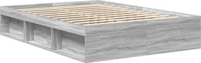 vidaXL Πλαίσιο Κρεβατιού Γκρι Sonoma 135 x 190 εκ. Double