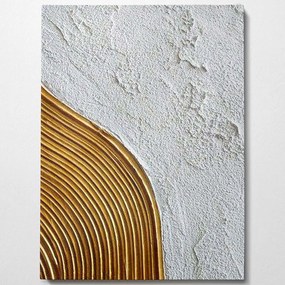 Πίνακας Καμβάς 3D 112RGN1117 50x70cm White-Gold Wallity Vertical Ξύλο, Καμβάς