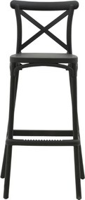 Σκαμπό μπαρ Crossie pakoworld pp μαύρο 44x44x113εκ