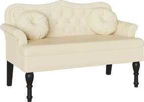 vidaXL Καναπές Chesterfield Κρεμ 120,5 x 65 x 75 εκ. Τεχνητό Δέρμα