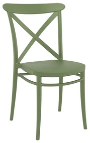 Καρέκλα Στοιβαζόμενη CROSS Olive Green PP 51x51x87cm